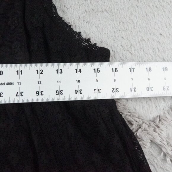 Zara Strappy Embroidered Mini Dress Womens Small Black Floral Black W/ Pockets - Picture 9 of 13